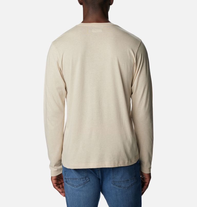 Thumbnail: Men's Thistletown Hills Long Sleeve Crew Shirt, Color: Ancient Fossil Heather, image 2