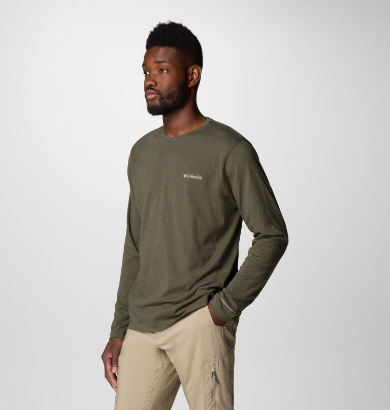 Men's Thistletown Hills Long Sleeve Crew Shirt, Color: Greenscape, image 4