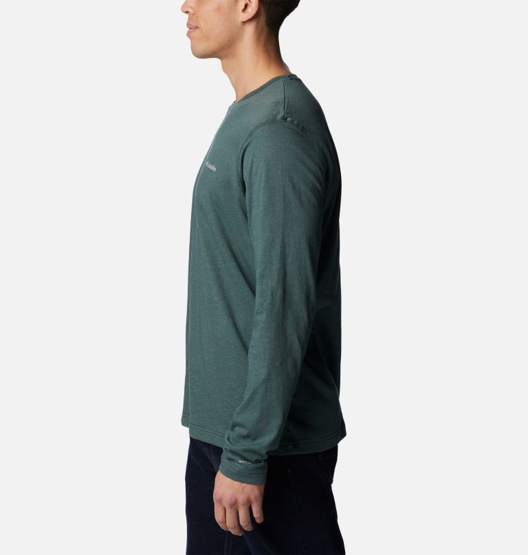Men's Thistletown Hills Long Sleeve Crew Shirt, Color: Spruce Heather, image 3