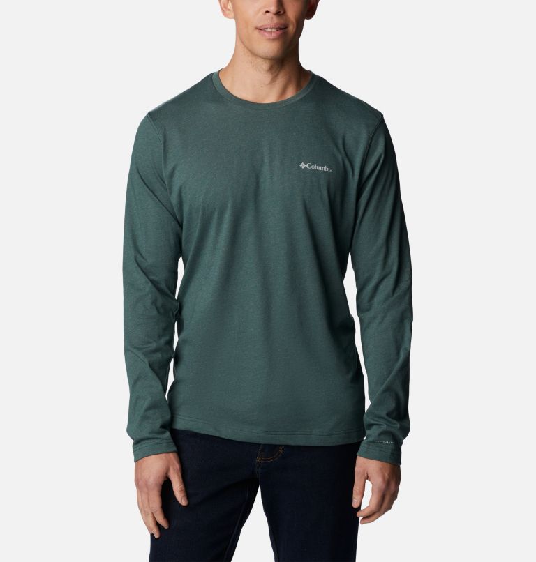 Thumbnail: Men's Thistletown Hills Long Sleeve Crew Shirt, Color: Spruce Heather, image 1