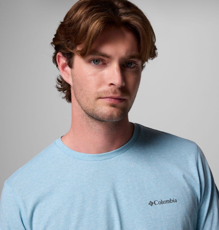 Men's Thistletown Hills Long Sleeve Crew Shirt, Color: Vintage Blue Heather, image 5