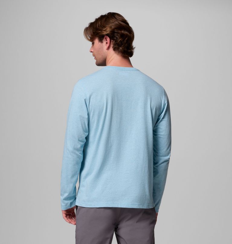 Men's Thistletown Hills Long Sleeve Crew Shirt, Color: Vintage Blue Heather, image 3