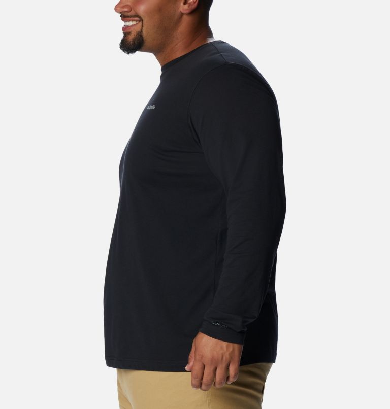 Thumbnail: Men's Thistletown Hills Long Sleeve Crew Shirt - Big , Color: Black, image 3