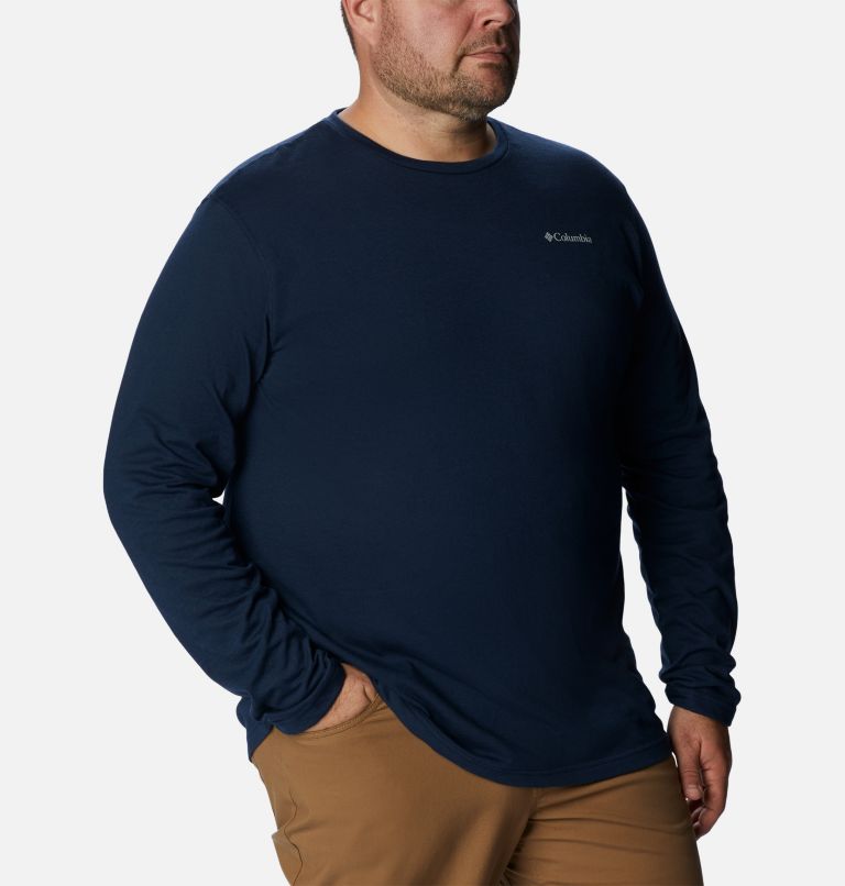 Men's Thistletown Hills Long Sleeve Crew Shirt - Big, Color: Collegiate Navy Heather, image 5