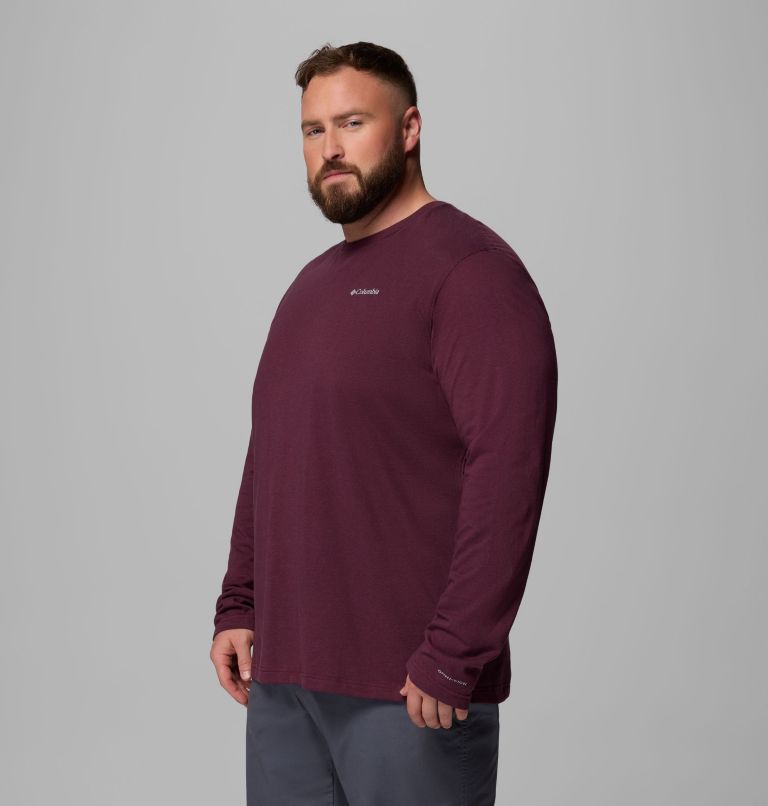 Men's Thistletown Hills Long Sleeve Crew Shirt - Big, Color: Rich Wine Heather, image 4