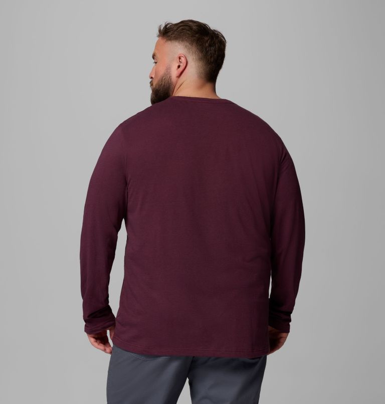 Men's Thistletown Hills Long Sleeve Crew Shirt - Big, Color: Rich Wine Heather, image 3