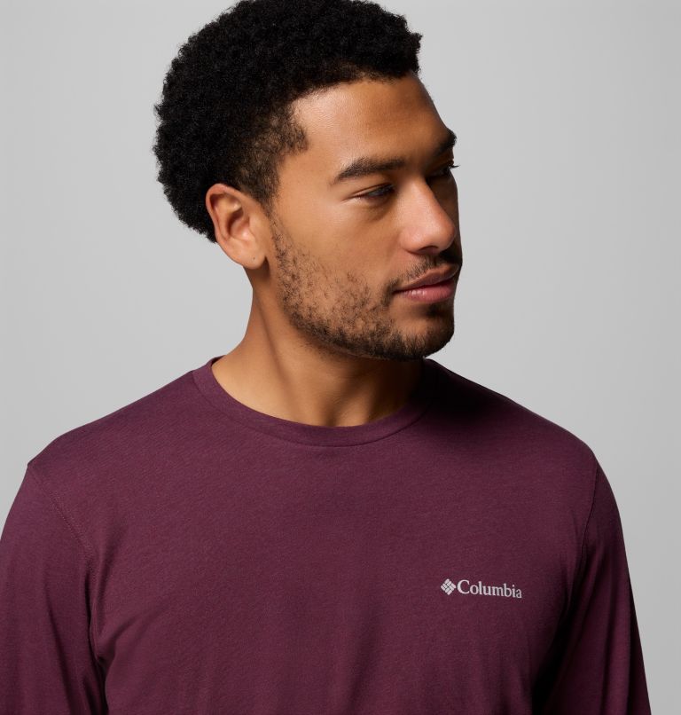 Men's Thistletown Hills Long Sleeve Crew Shirt - Tall, Color: Rich Wine Heather, image 5