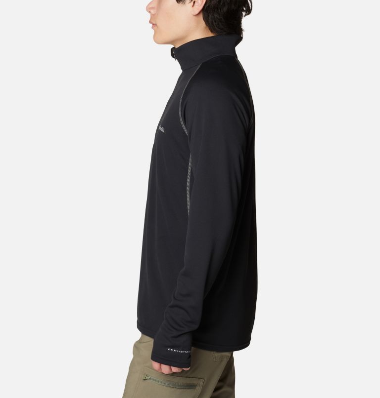 Thumbnail: Men's Narrows Pointe Half Zip Shirt, Color: Black, City Grey, image 3