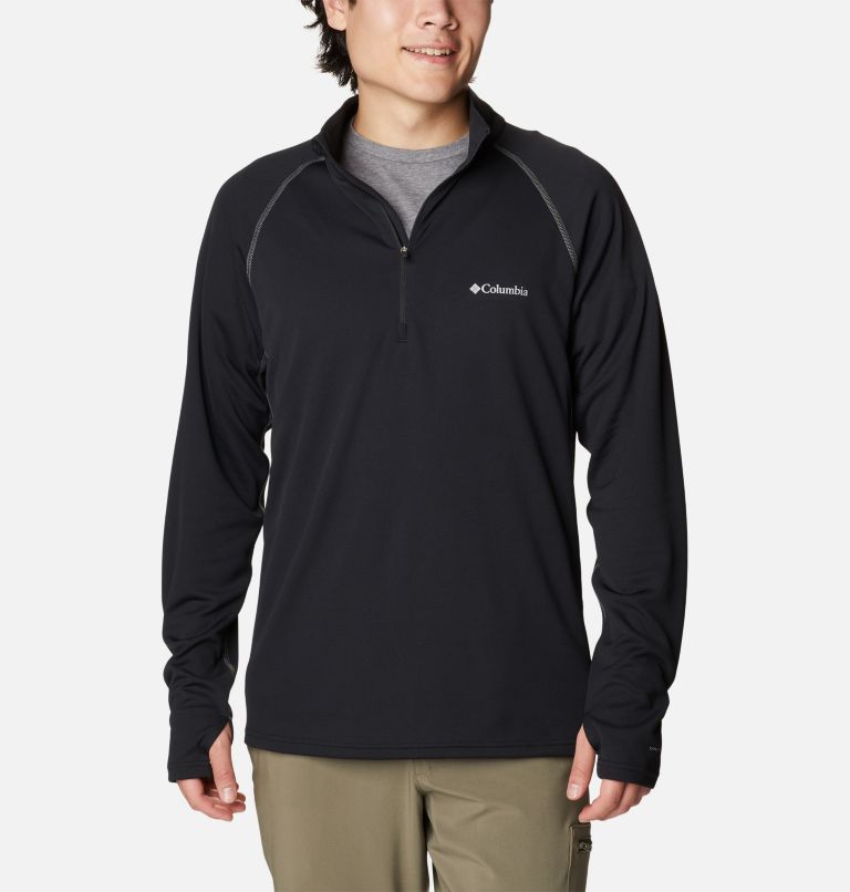 Men's Narrows Pointe Half Zip Shirt, Color: Black, City Grey, image 1