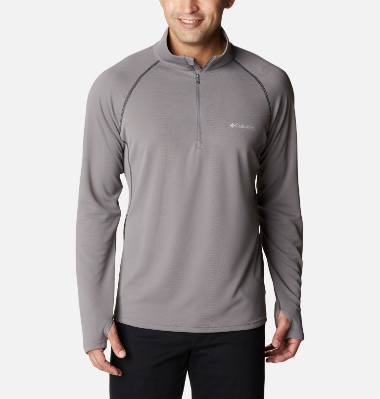 Men's Narrows Pointe Half Zip Shirt, Color: City Grey, Black, image 1