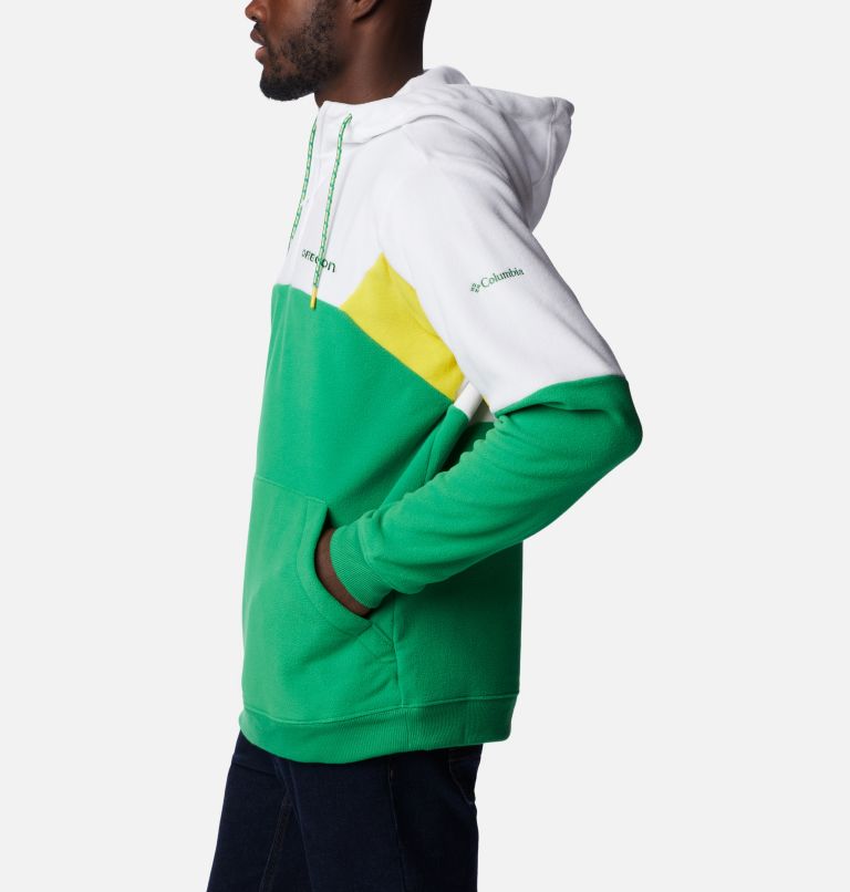 Thumbnail: CLG Columbia Lodge Fleece Hoodie | 346 | M, Color: UO - Fuse Green, White, Yellow Glo, image 3