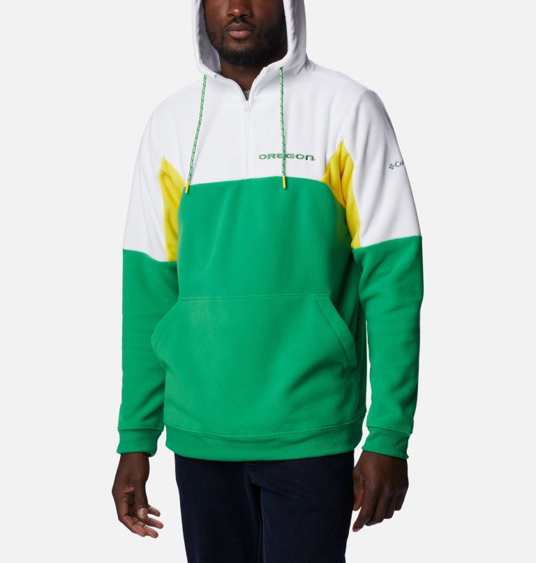 Thumbnail: CLG Columbia Lodge Fleece Hoodie | 346 | S, Color: UO - Fuse Green, White, Yellow Glo, image 5