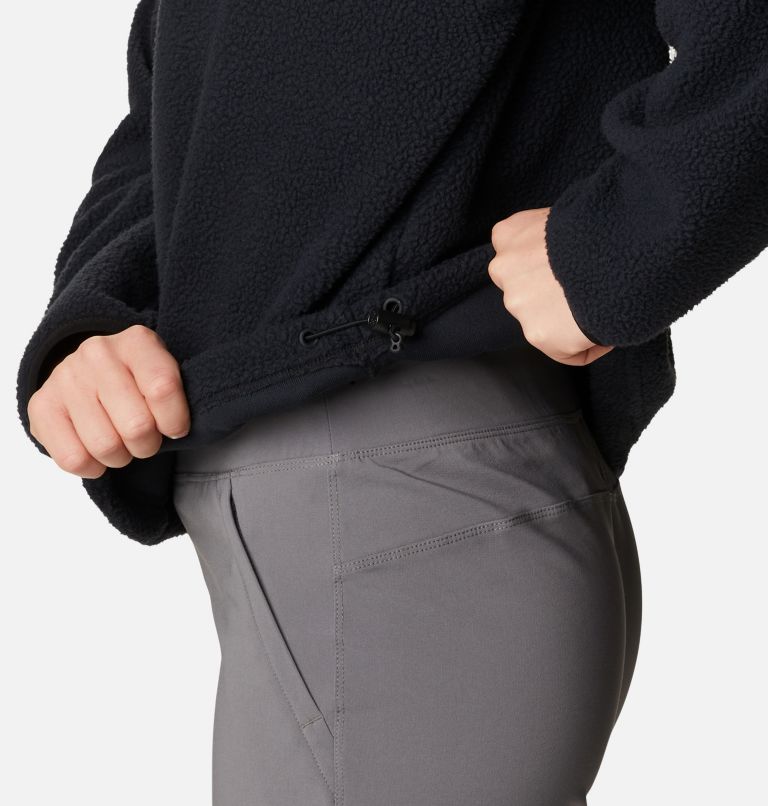 Women's Helvetia Cropped Half Snap Fleece Pullover, Color: Black, image 5