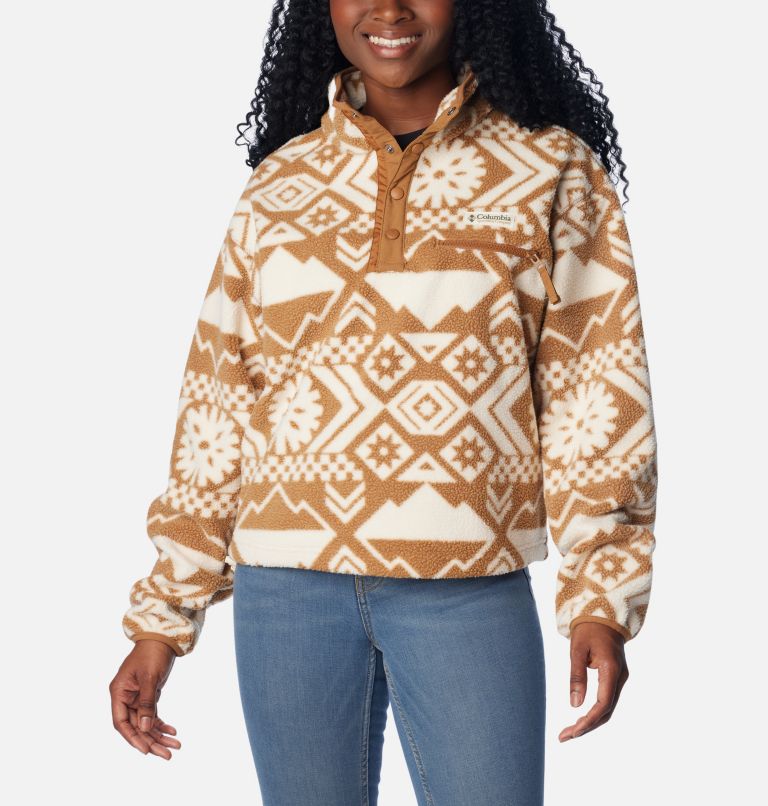 Helvetia Cropped Half Snap | 195 | S, Color: Chalk Checkered Peaks, image 1