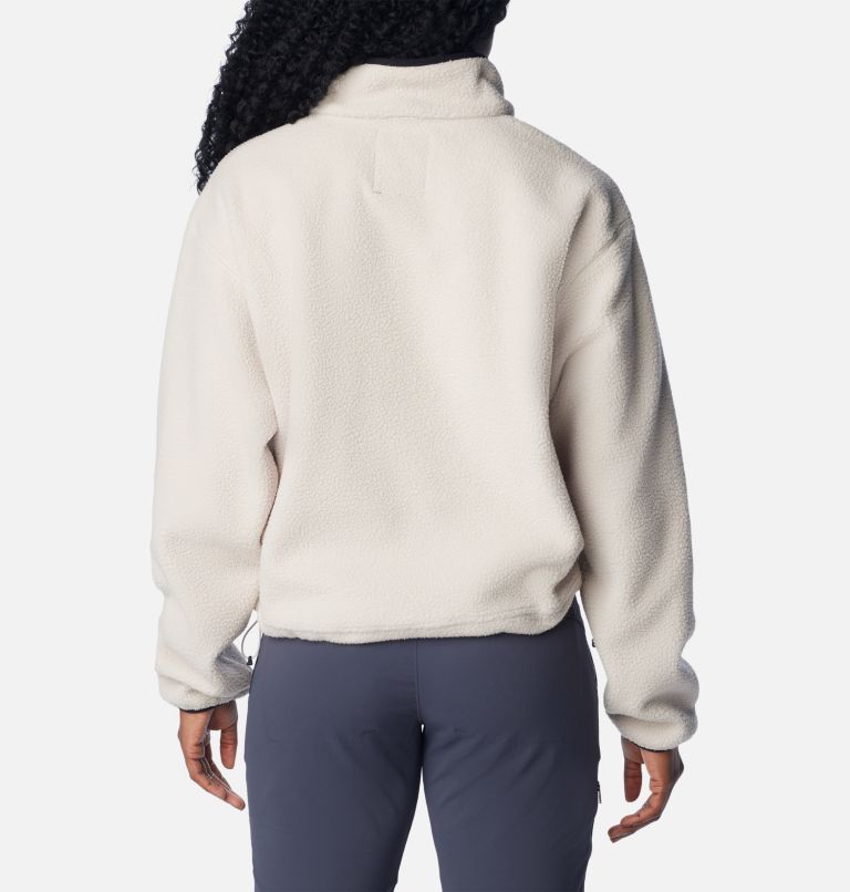 Women's Helvetia Cropped Half Snap Fleece, Color: Dark Stone, image 2