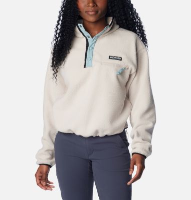 Veste effet polaire boutonnée col rond ecru femme | La Halle