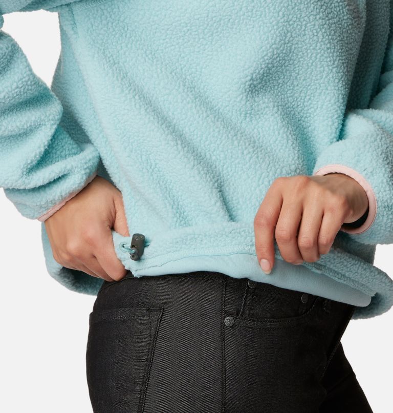 Women's Helvetia Cropped Half Snap Fleece, Color: Aqua Haze, image 5
