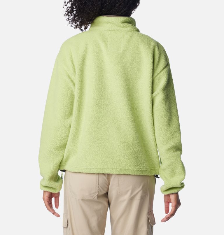 Women's Helvetia Cropped Half Snap Fleece, Color: Napa Green, Whisper, Stone Green, image 2