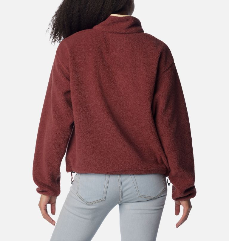 Women's Helvetia Cropped Half Snap Fleece, Color: Spice, Juicy, Sunkissed, image 2