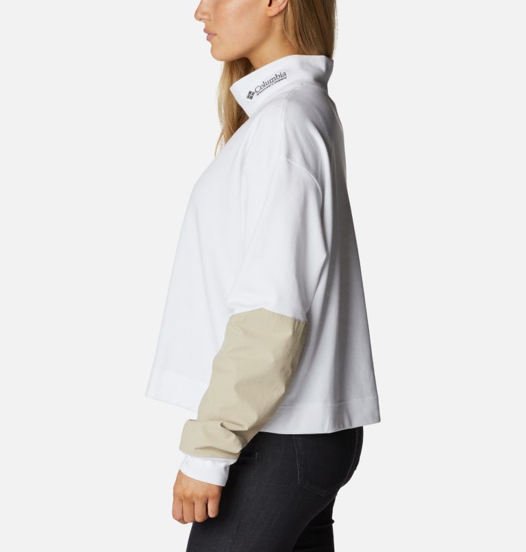 T-shirt à manches longues à col montant Ballistic Ridge Femme, Color: White, Ancient Fossil, image 3