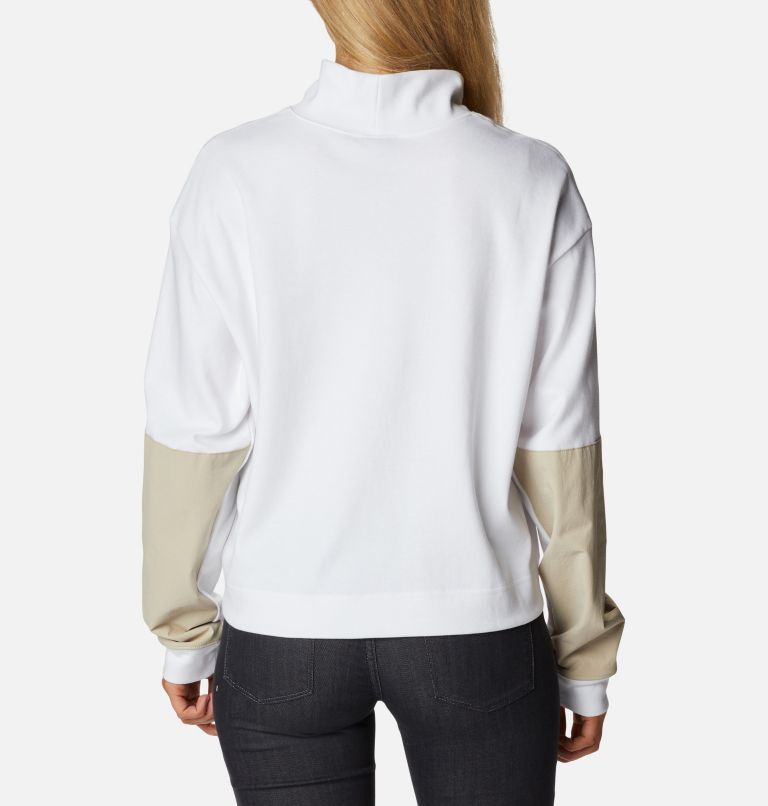 Thumbnail: T-shirt à manches longues à col montant Ballistic Ridge Femme, Color: White, Ancient Fossil, image 2