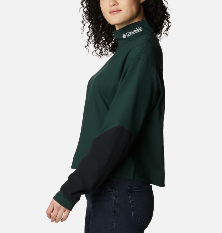 Women's Ballistic Ridge High Neck Long Sleeve T-Shirt, Color: Spruce, Black, image 3