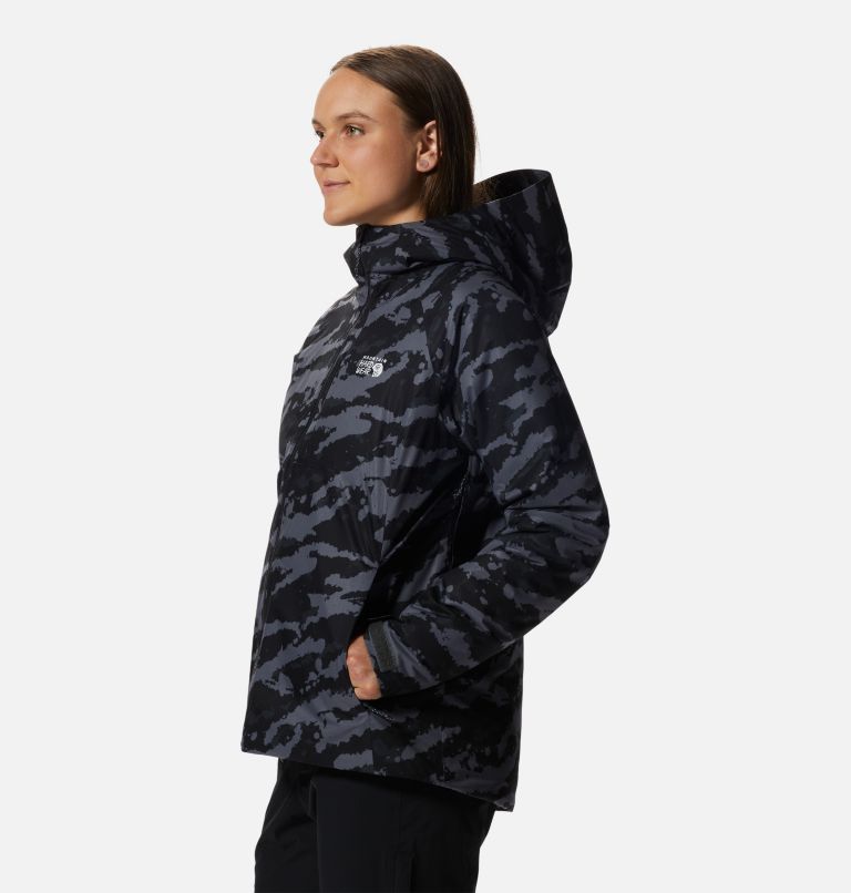 Women's Stretch Ozonic Insulated Jacket, Color: Black Paintstrokes Print, image 3