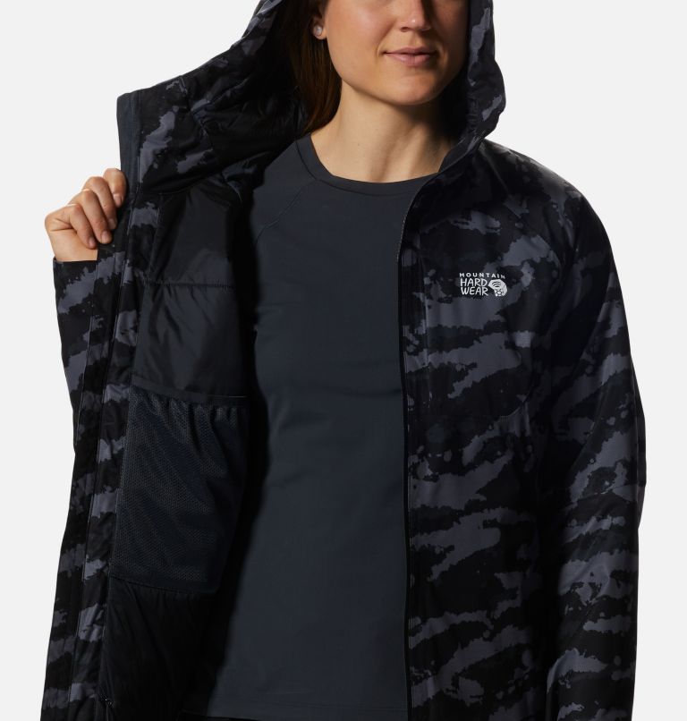 Women's Stretch Ozonic Insulated Jacket, Color: Black Paintstrokes Print, image 9