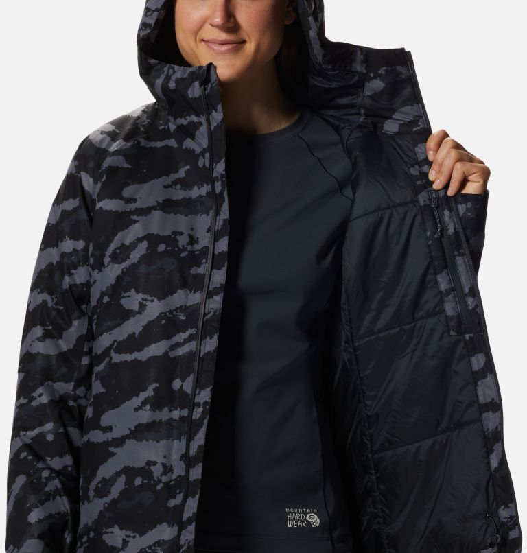 Women's Stretch Ozonic Insulated Jacket, Color: Black Paintstrokes Print, image 10