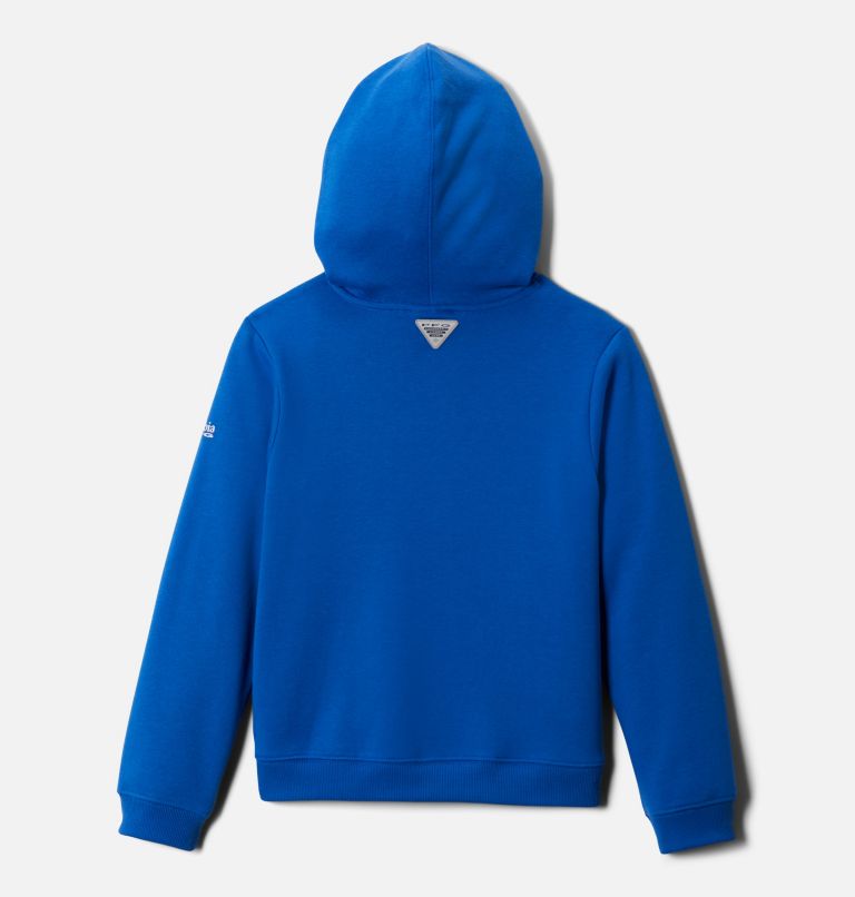 Boys' PFG University Hoodie, Color: Blue Macaw, White - Marlin, image 2