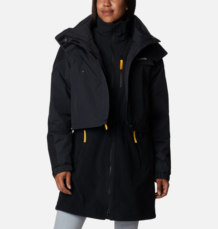 Thumbnail: Women's Ballistic Ridge 3-in-1 Waterproof Long Jacket, Color: Black, image 12