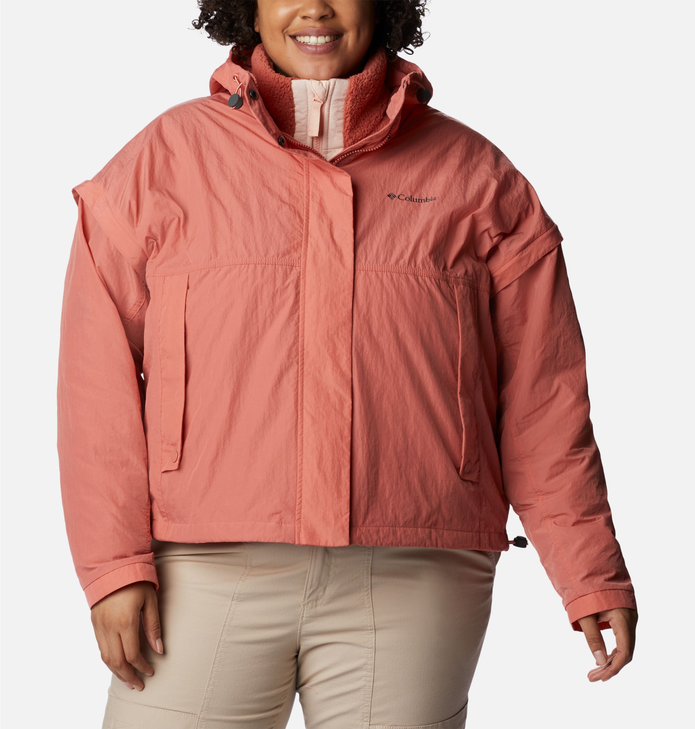 Columbia Interchange Red Rain Jacket Shell Only Women's Small