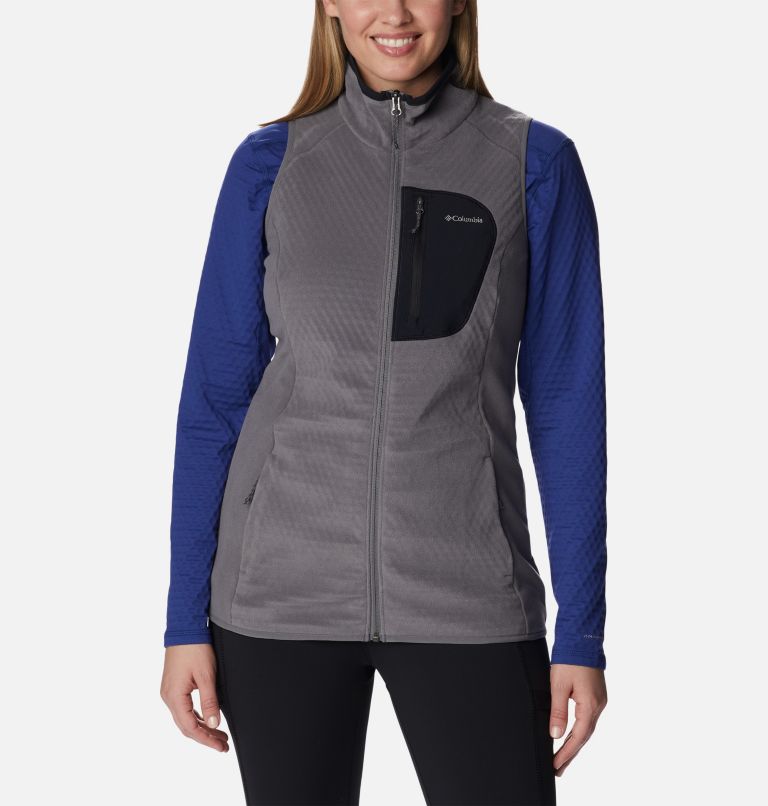 Thumbnail: Women's Outdoor Tracks Vest, Color: City Grey, Black, image 1