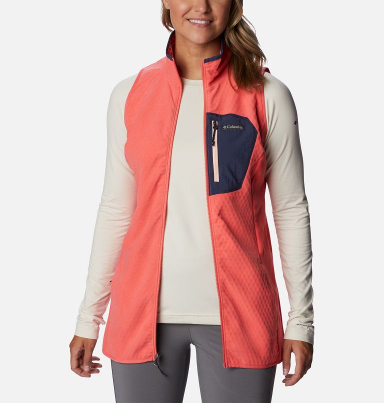 Women's Outdoor Tracks Vest, Color: Blush Pink, Peach Blossom, image 8