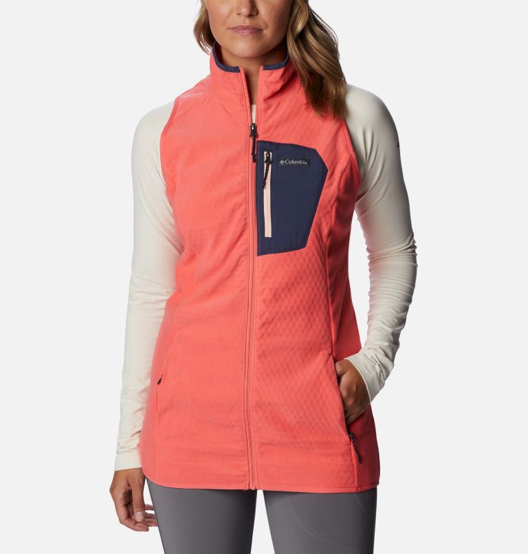 Women's Outdoor Tracks Vest, Color: Blush Pink, Peach Blossom, image 1