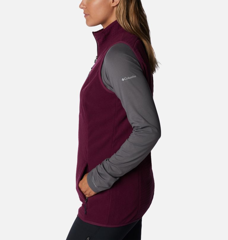 Women's Outdoor Tracks Vest, Color: Marionberry, Aura, image 3