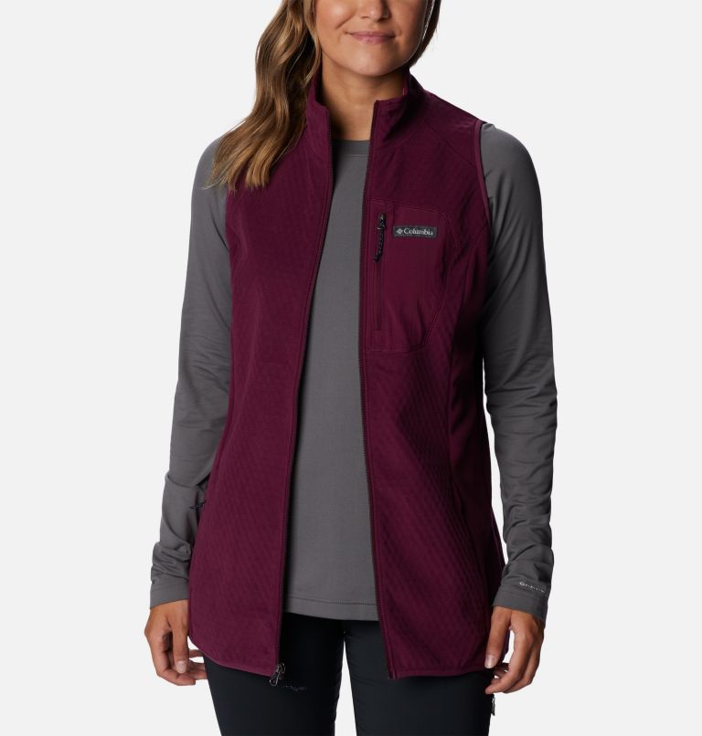 Women's Outdoor Tracks Vest, Color: Marionberry, Aura, image 8