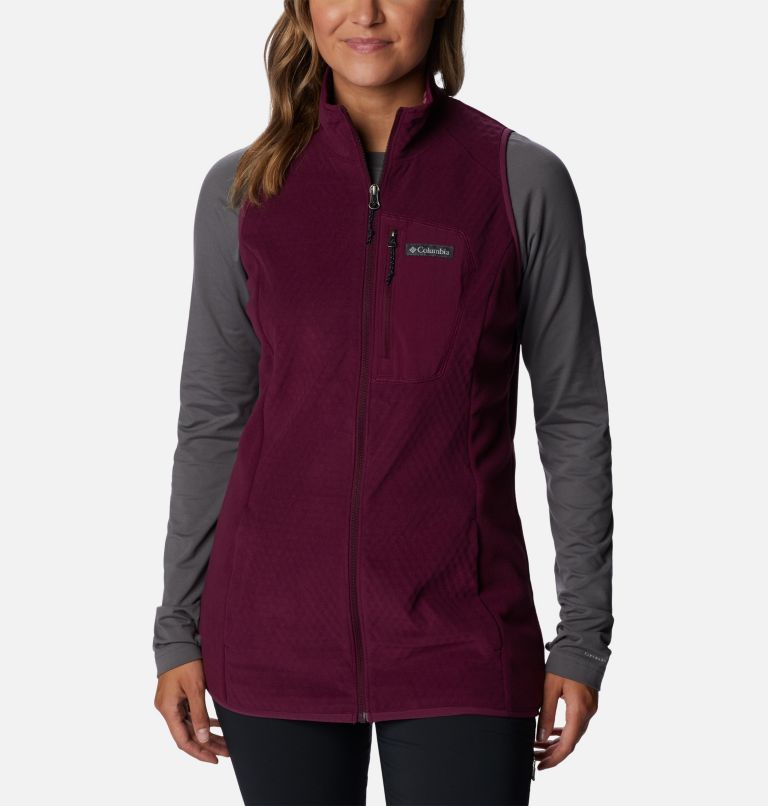 Women's Outdoor Tracks Vest, Color: Marionberry, Aura, image 1
