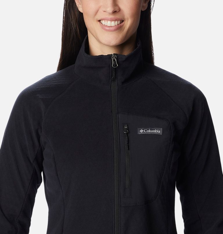 Women's Outdoor Tracks Full Zip Fleece Jacket, Color: Black, image 4