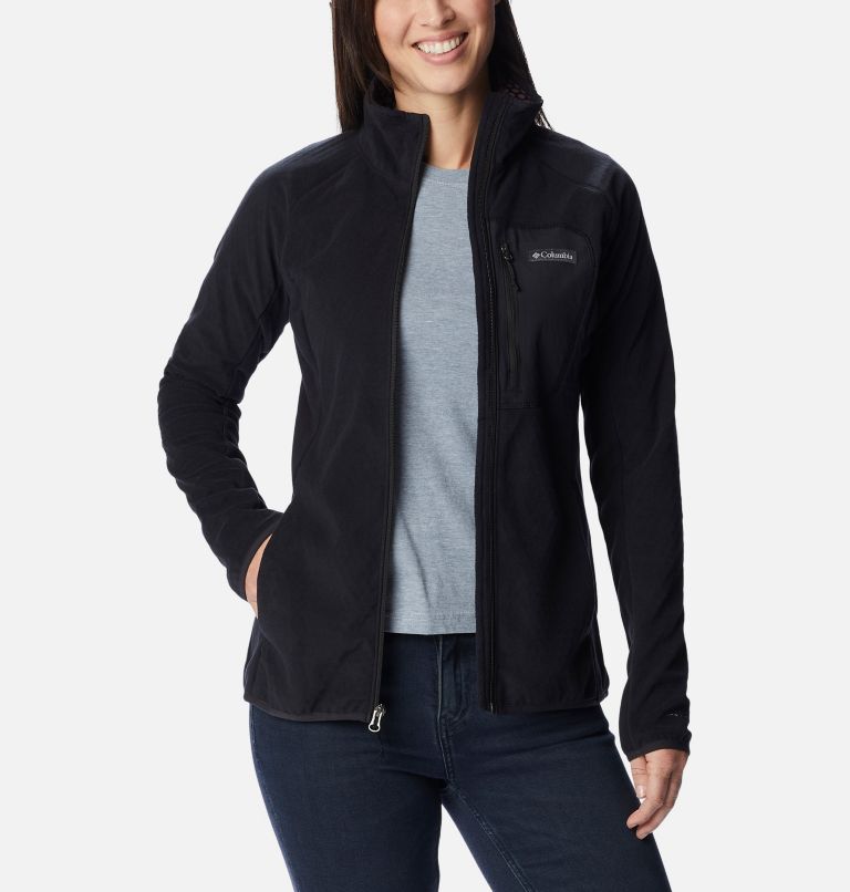 Thumbnail: Women's Outdoor Tracks Full Zip Fleece Jacket, Color: Black, image 7