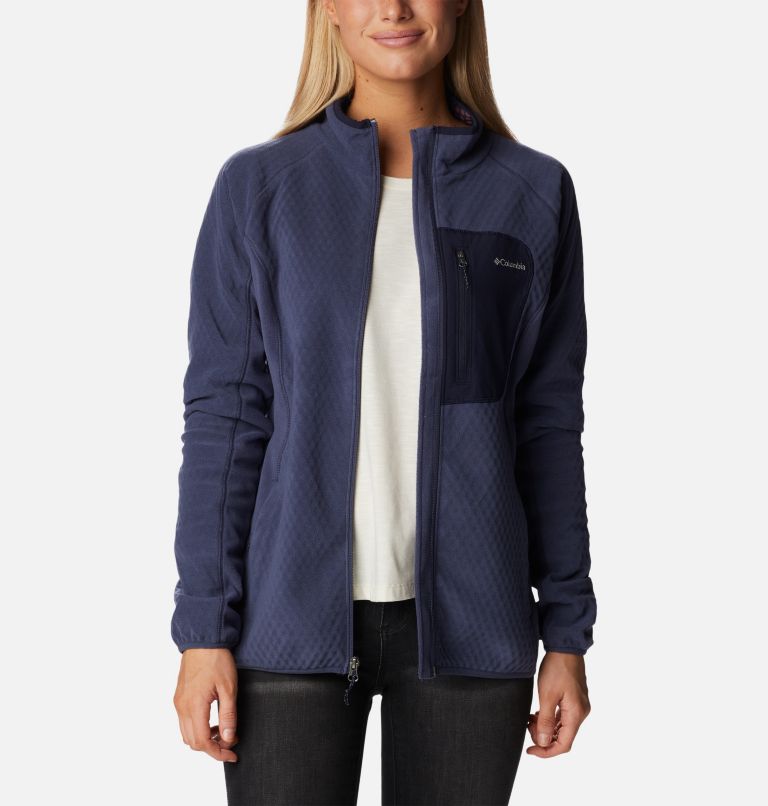 Thumbnail: Women's Outdoor Tracks Full Zip Fleece Jacket, Color: Nocturnal, Dark Nocturnal, image 7