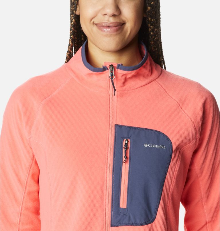 Thumbnail: Women's Outdoor Tracks Full Zip Fleece Jacket, Color: Blush Pink, Peach Blossom, image 4