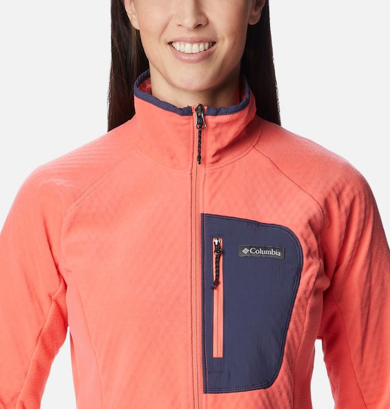 W Outdoor Tracks Full Zip | 614 | S, Color: Blush Pink, Peach Blossom, image 4