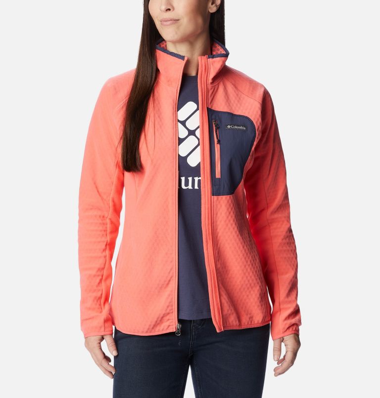 Thumbnail: W Outdoor Tracks Full Zip | 614 | XXL, Color: Blush Pink, Peach Blossom, image 7