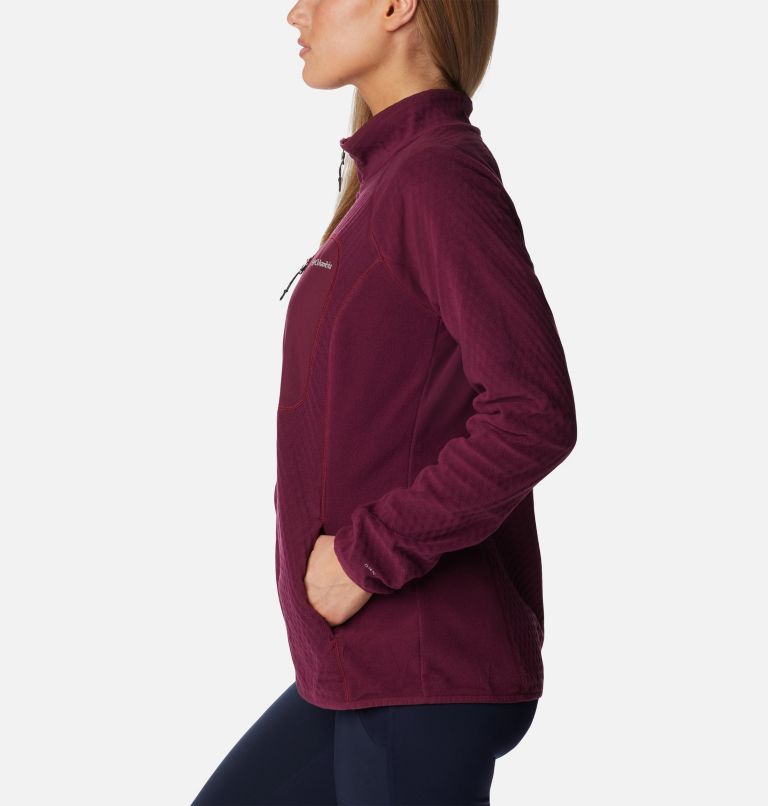 Women's Outdoor Tracks Full Zip Fleece Jacket, Color: Marionberry, Aura, image 3