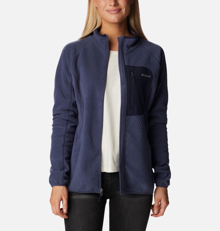 Women's W Outdoor Tracks Technical Fleece Jacket, Color: Nocturnal, Dark Nocturnal, image 7