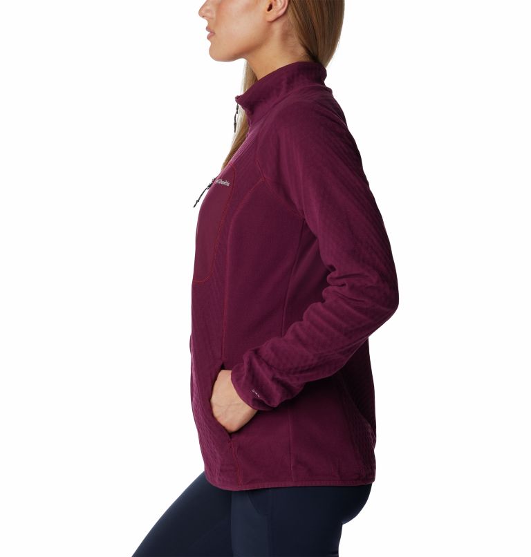 Thumbnail: Women's W Outdoor Tracks Technical Fleece Jacket, Color: Marionberry, Aura, image 3