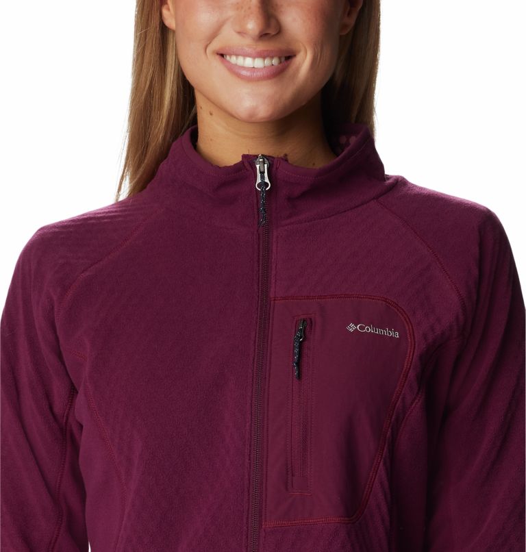 Thumbnail: Women's W Outdoor Tracks Technical Fleece Jacket, Color: Marionberry, Aura, image 4