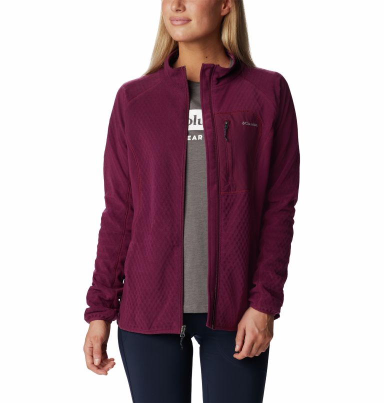 Thumbnail: Women's W Outdoor Tracks Technical Fleece Jacket, Color: Marionberry, Aura, image 7