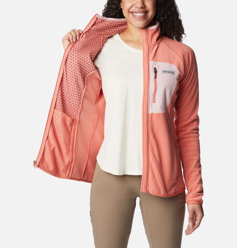 Chaqueta de forro polar técnico Columbia Outdoor Tracks Coral para mujer